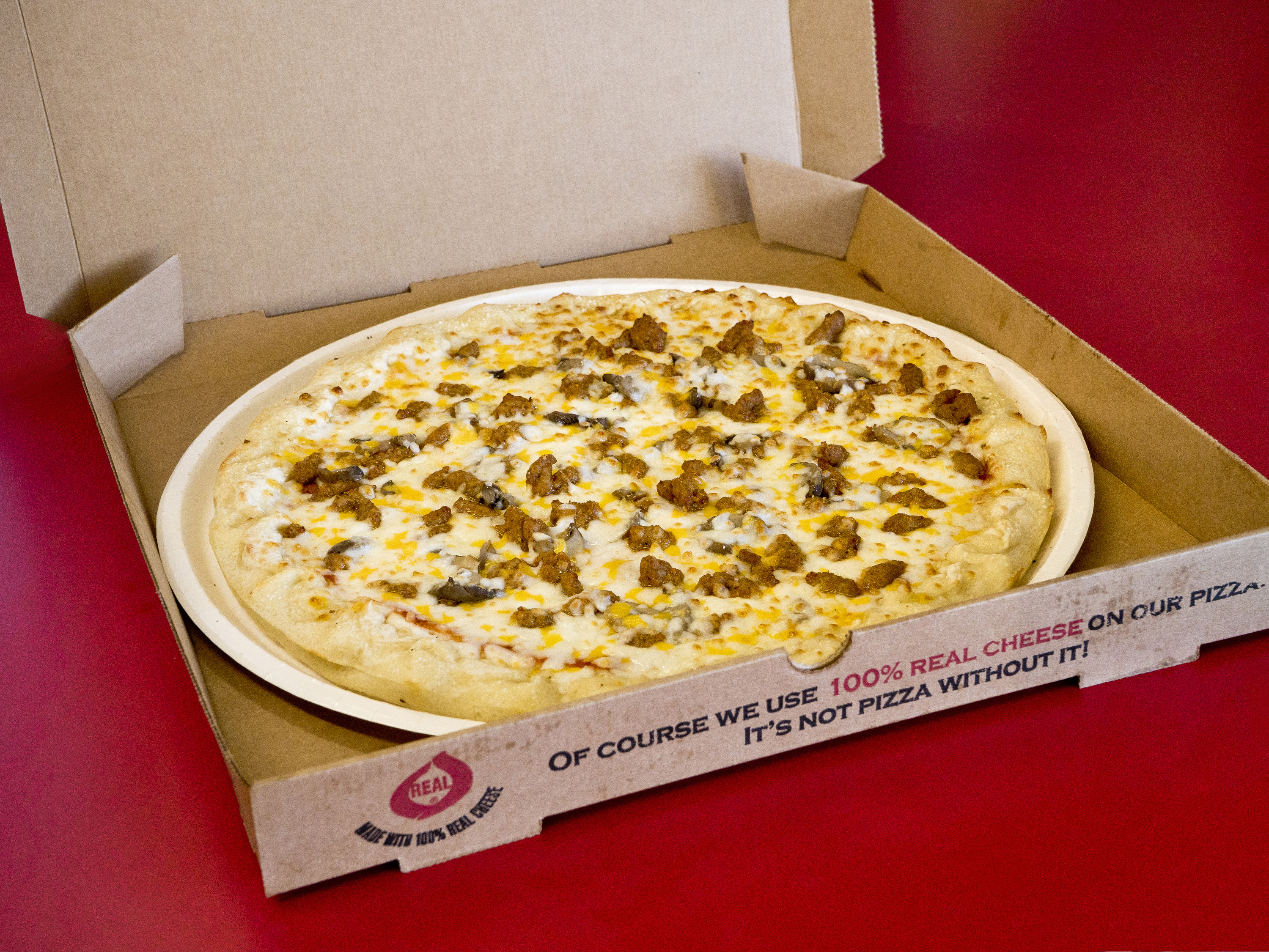 Order Italian Sausage and Mushroom Pizza food online from Piccadilly Pizza & Subs store, Roseburg on bringmethat.com