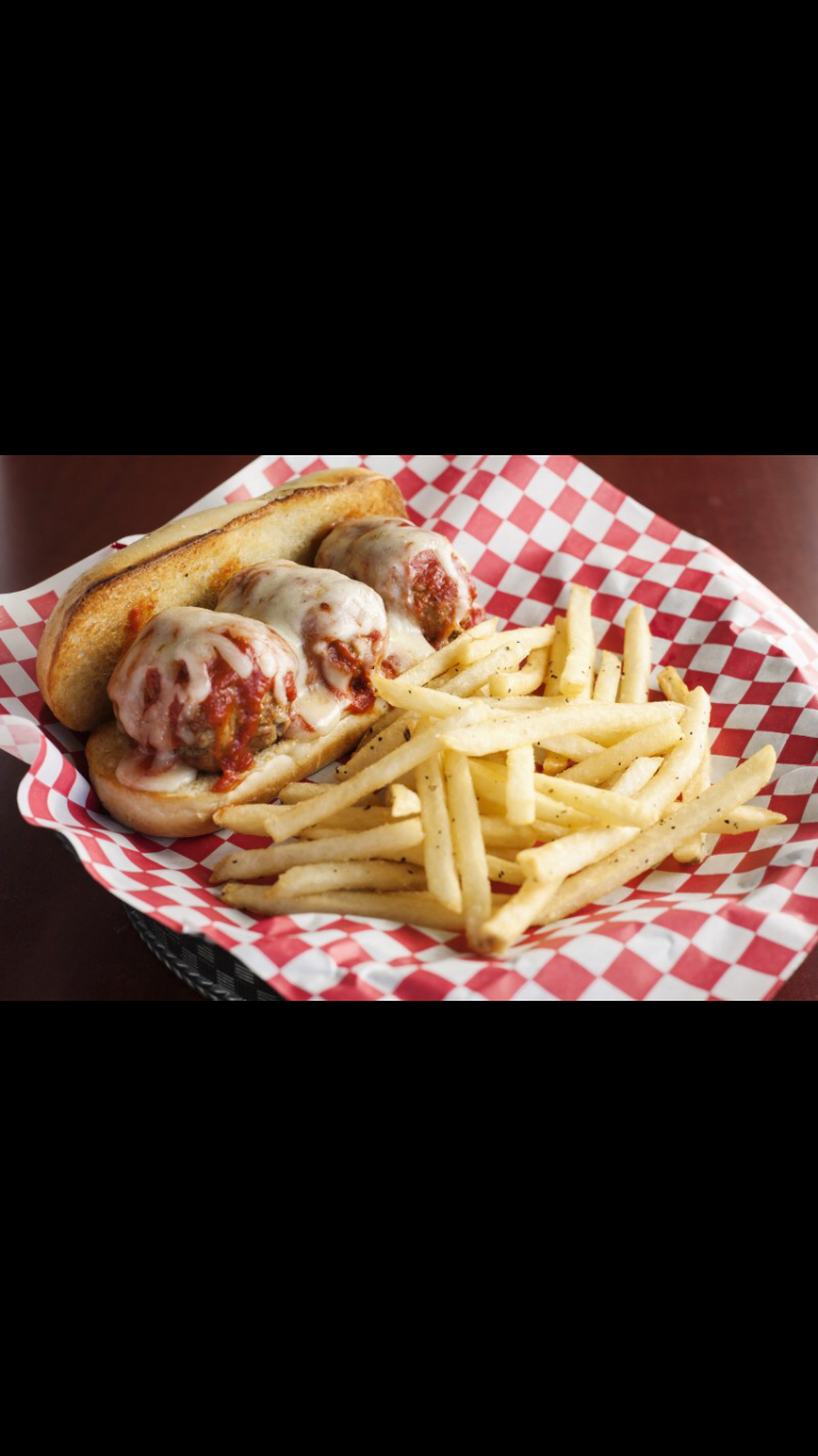 Order Small Meatball Parmesan and Fries Lunch food online from Prospero Pizza store, New Castle on bringmethat.com
