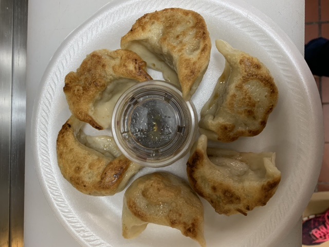 Order 20. Six Fried Meat Dumplings food online from China Cafe store, Alexandria on bringmethat.com