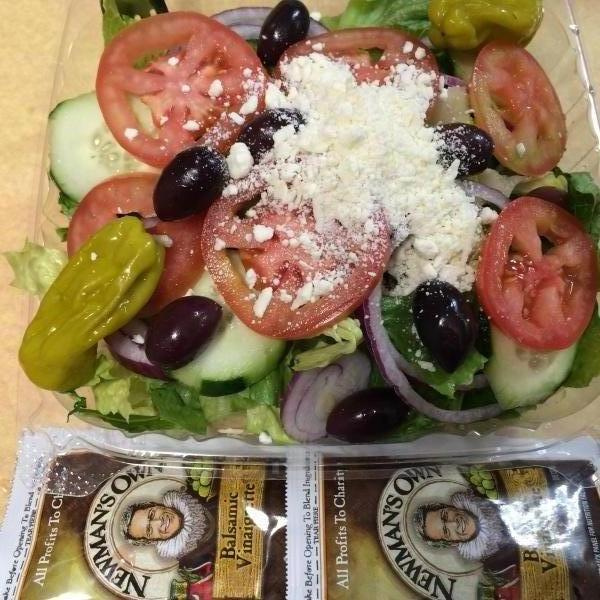 Order Greek Salad food online from Seniore Pub store, Berkeley on bringmethat.com