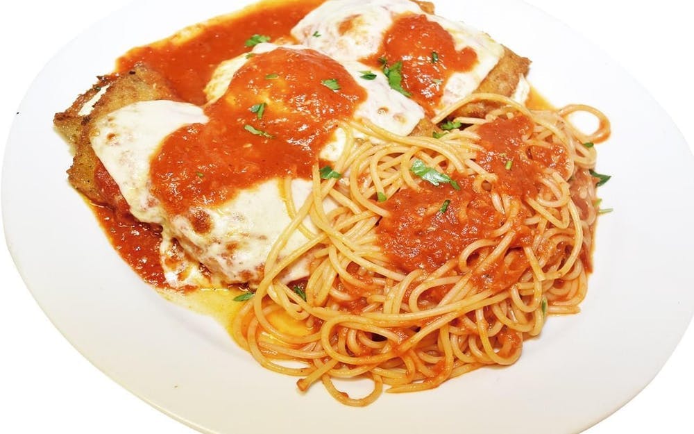 Order Eggplant Florentino - Entree food online from Panatieri Pizza & Pasta store, Bound Brook on bringmethat.com