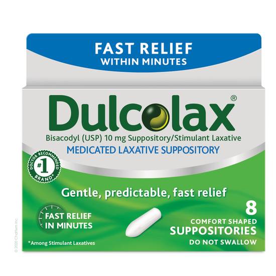 Order Dulcolax Medicated Laxative Suppository Comfort Shaped (8 ct) food online from Rite Aid store, Warren on bringmethat.com