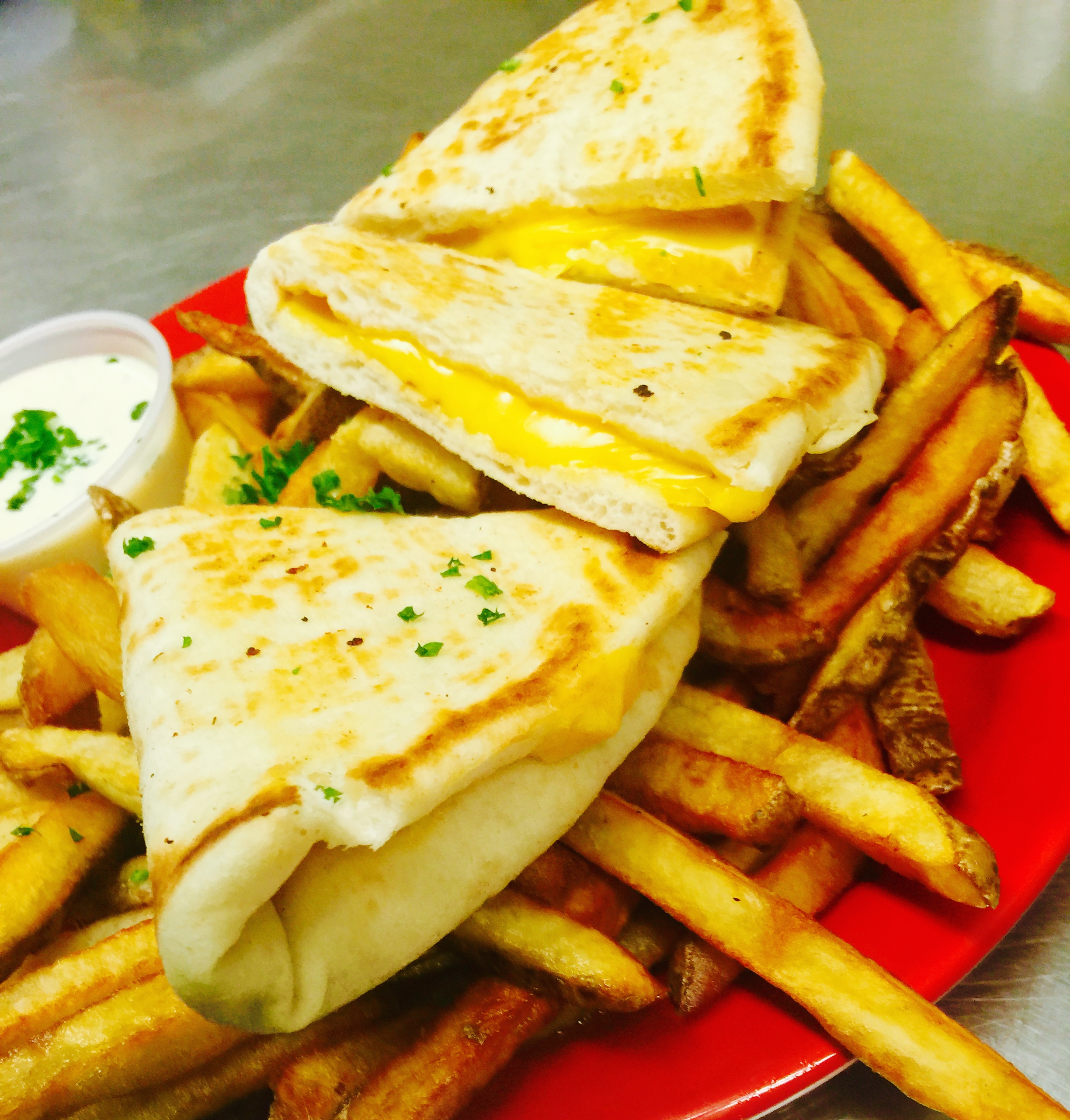 Order Kid’s Grilled Cheese Pita with Fries food online from King Gyros Greek Restaurant Call Ahead Orders Call Ahead Orders store, Columbus on bringmethat.com