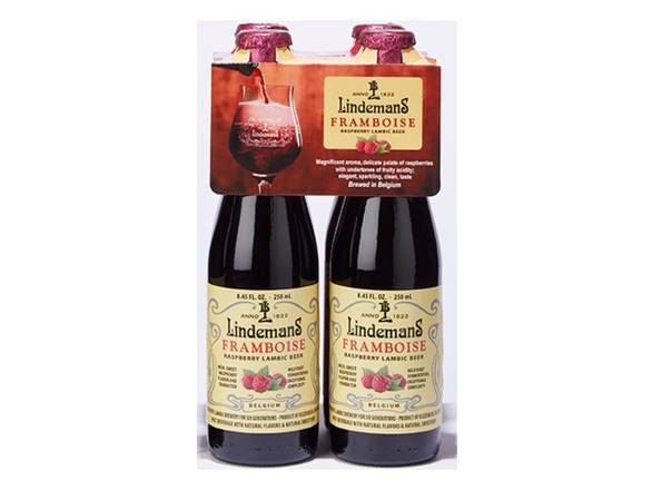 Order Lindemans Framboise Lambic - 4x 8.5oz Bottles food online from Garfield's Beverage Warehouse store, Chicago on bringmethat.com