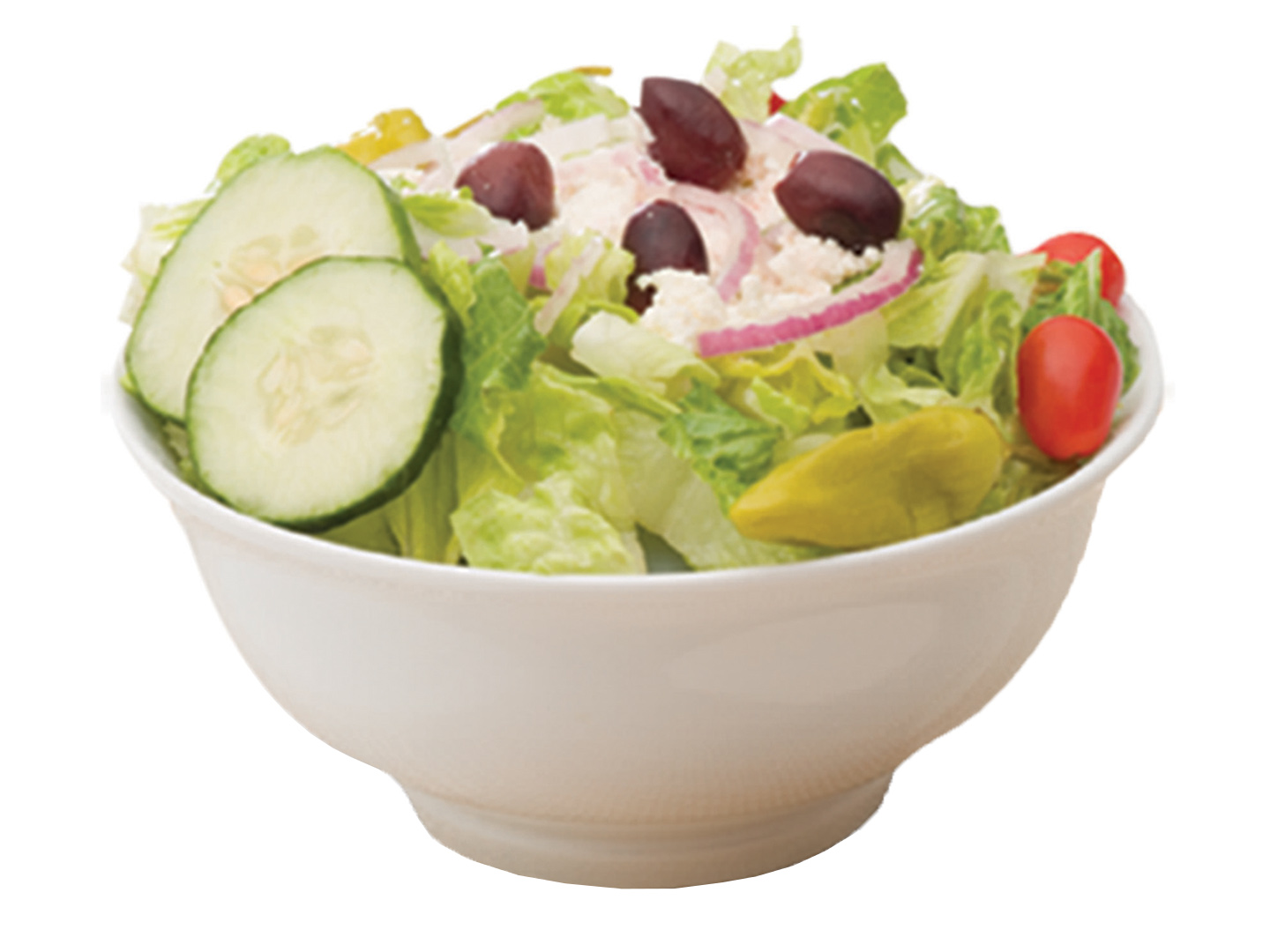 Order Greek Salad food online from Rascal House Pizza store, University Heights on bringmethat.com