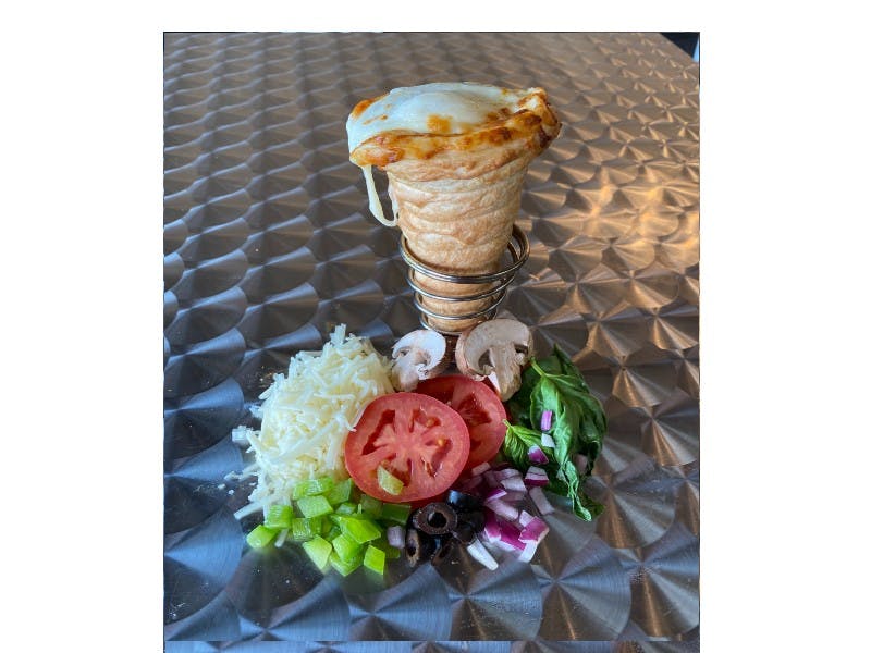 Order 13) Vege Pizza Cone - 13) Vege Pizza Cone food online from Twisted Pizza store, Las Vegas on bringmethat.com