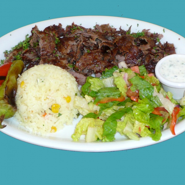 Order Lamb and Beef Gyros Plate food online from North Beach Gyros store, San Francisco on bringmethat.com