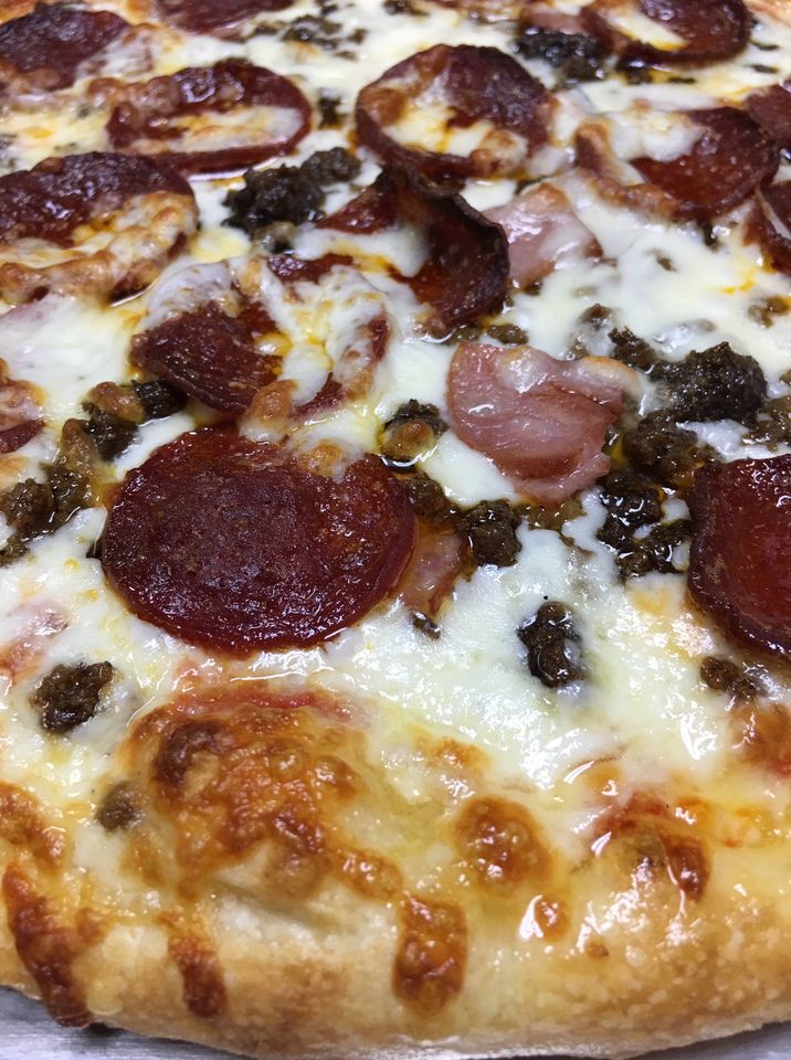 Order Meat Lover's Pizza food online from Omar Pizza & Mediterranean Grill store, Fairview Park on bringmethat.com