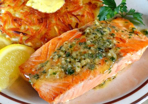 Order Grilled Salmon food online from Fryn' Pan Family Restaurant store, Fargo on bringmethat.com