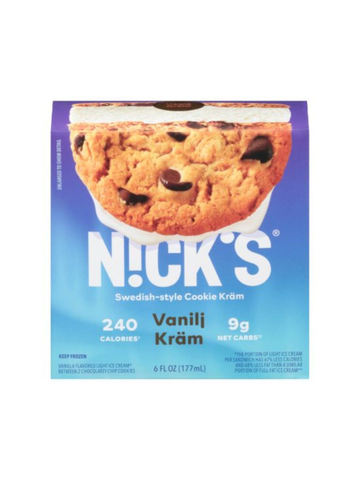 Order Nick's Ice Cream Sandwich Vanilj Cookie Kram (6 oz) food online from Stock-Up Mart store, Houston on bringmethat.com
