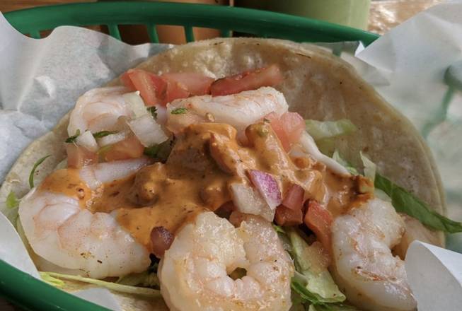 Order Shrimp Taco food online from Angelou Mexican Grill store, San Jose on bringmethat.com