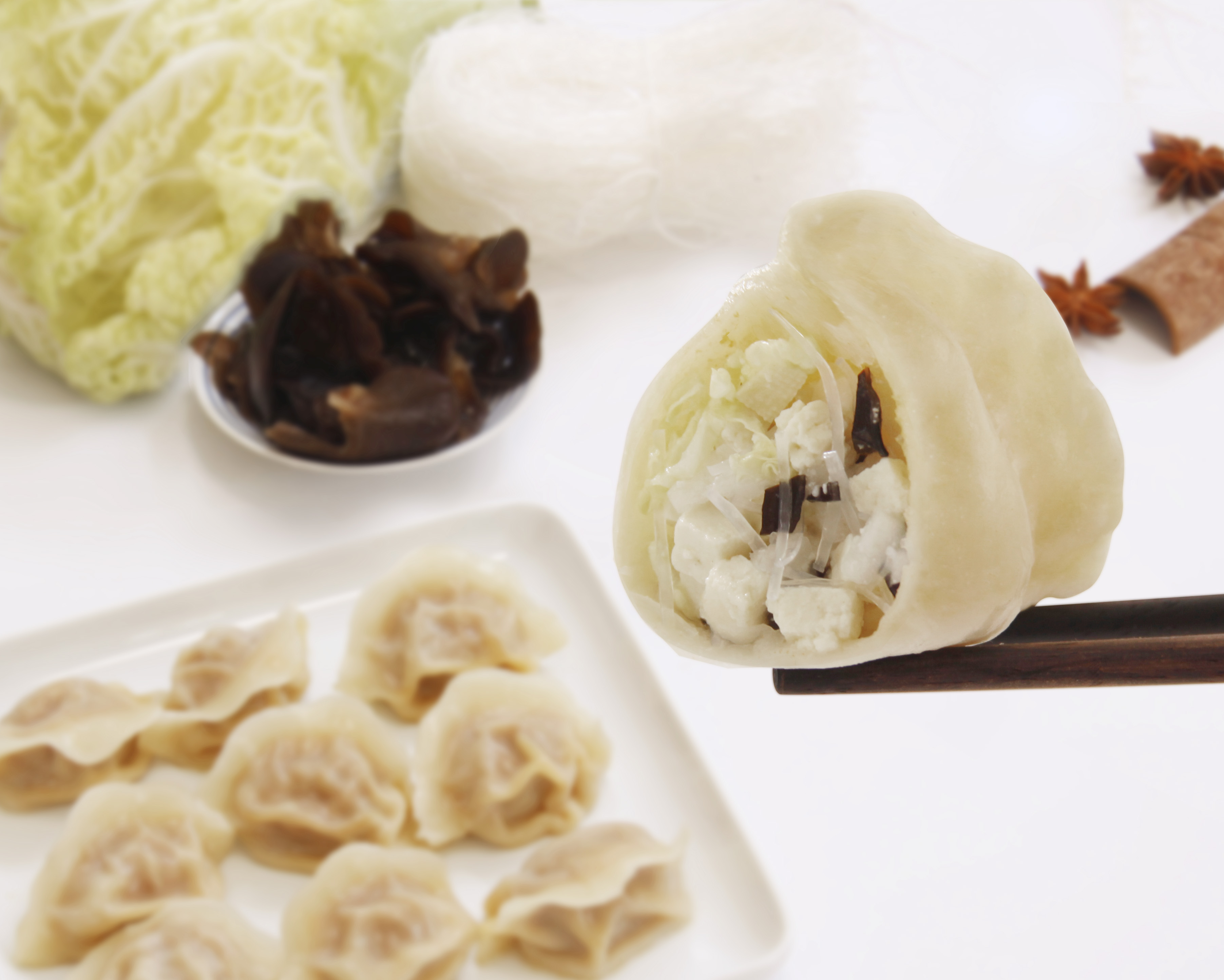Order Tofu, Cabbage and Wood Ear Mushroom Dumplings  food online from Jiao By Qing Xiang Yuan Dumplings store, Chicago on bringmethat.com