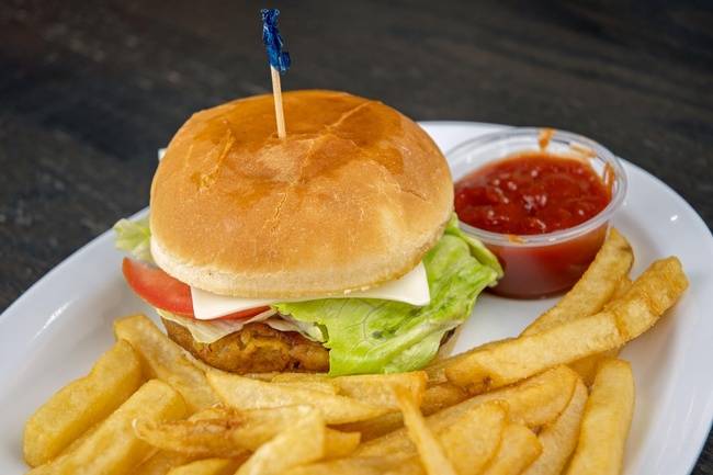 Order Veggie Burger with Fries food online from Annapurna store, HOFFMAN ESTATES on bringmethat.com