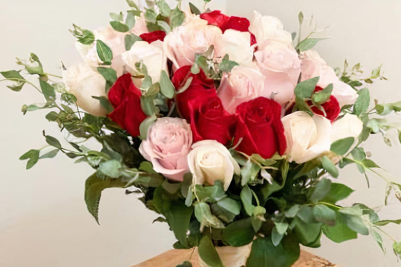 Order Array of Roses Wrapped Bouquet food online from @Flowers store, Santa Barbara on bringmethat.com