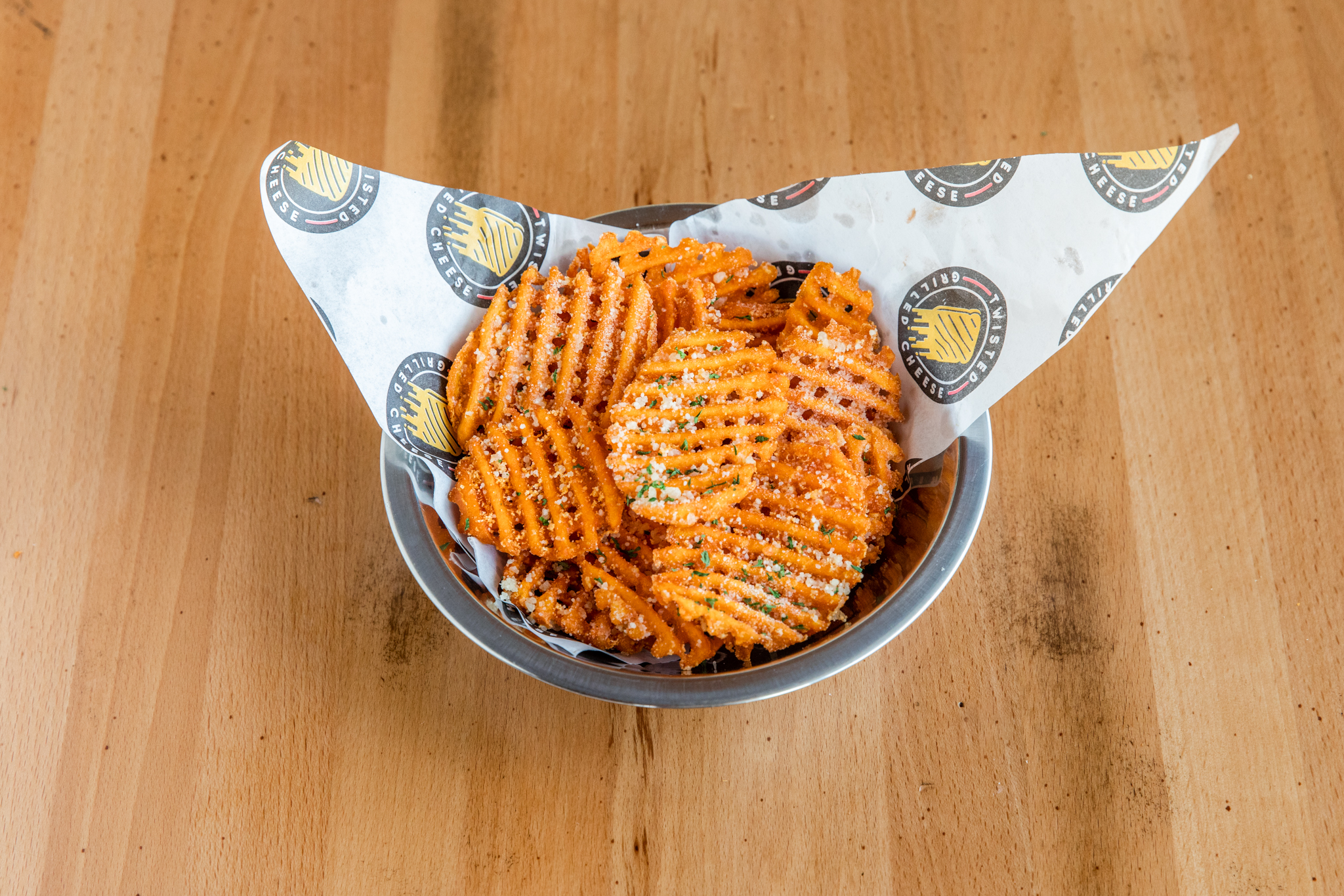 Order Parmesan Sweet Potato Fries food online from Twisted Grilled Cheese store, Houston on bringmethat.com