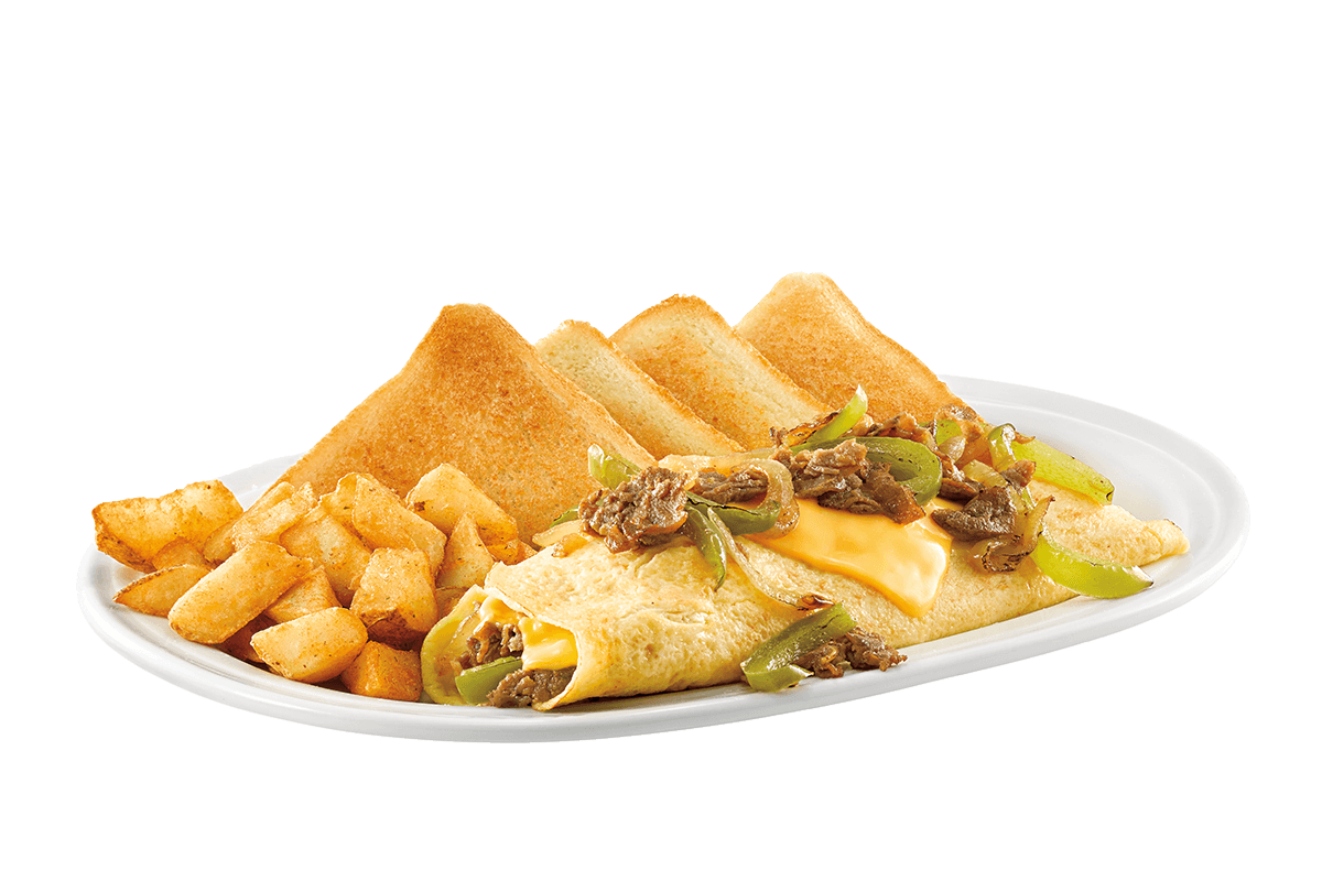 Order Philly Steak & Cheese Omelette food online from Friendly's store, Myrtle Beach on bringmethat.com