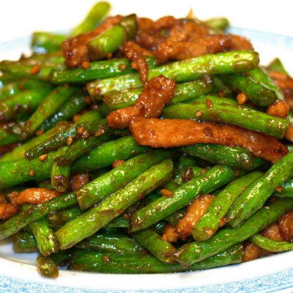 Order Braised String Beans with Pork food online from Red Lantern Chinese Cuisine store, Glendora on bringmethat.com