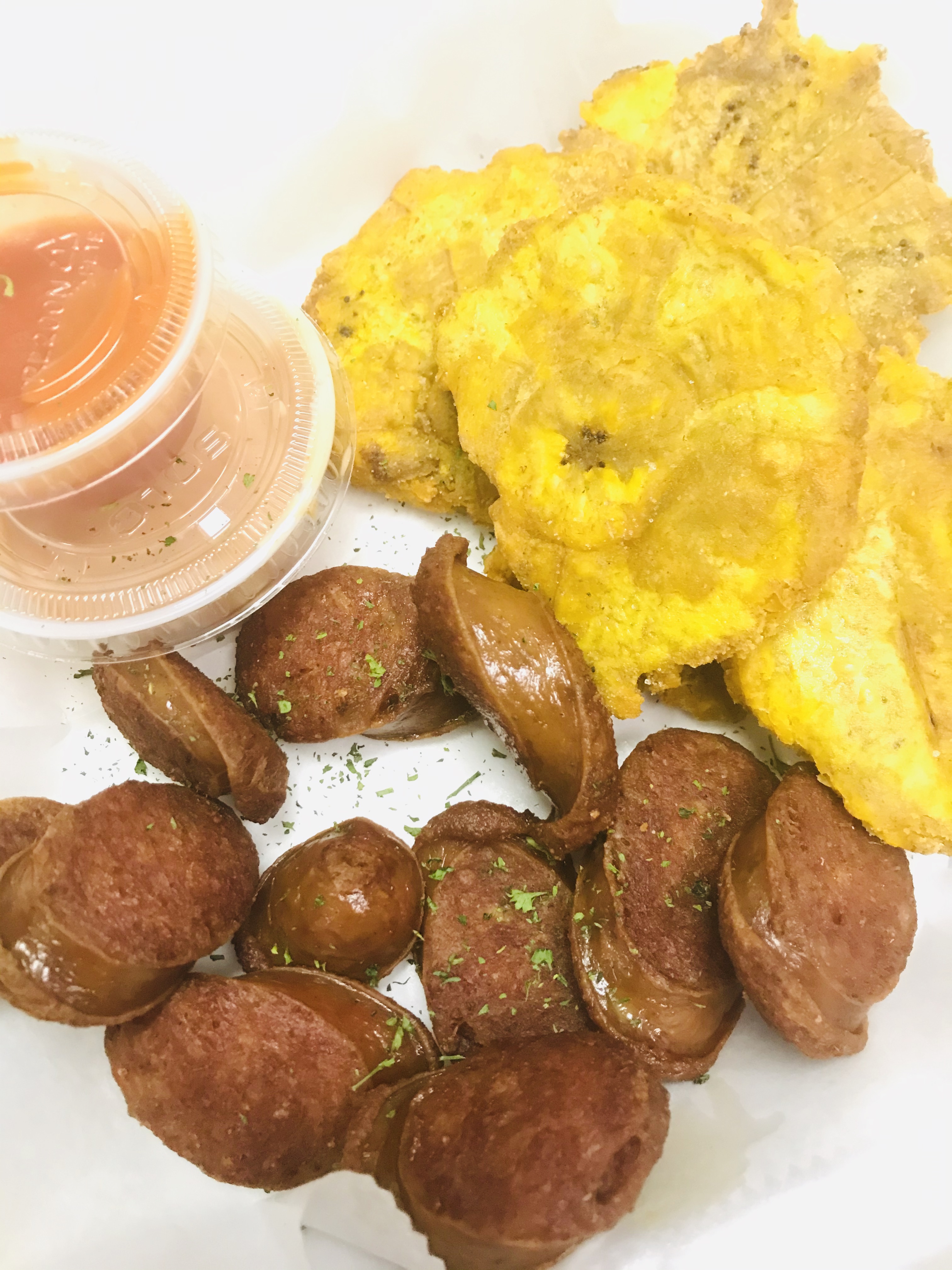 Order Chorizo & Tostones food online from Papa Latin Cuisine store, West Haverstraw on bringmethat.com
