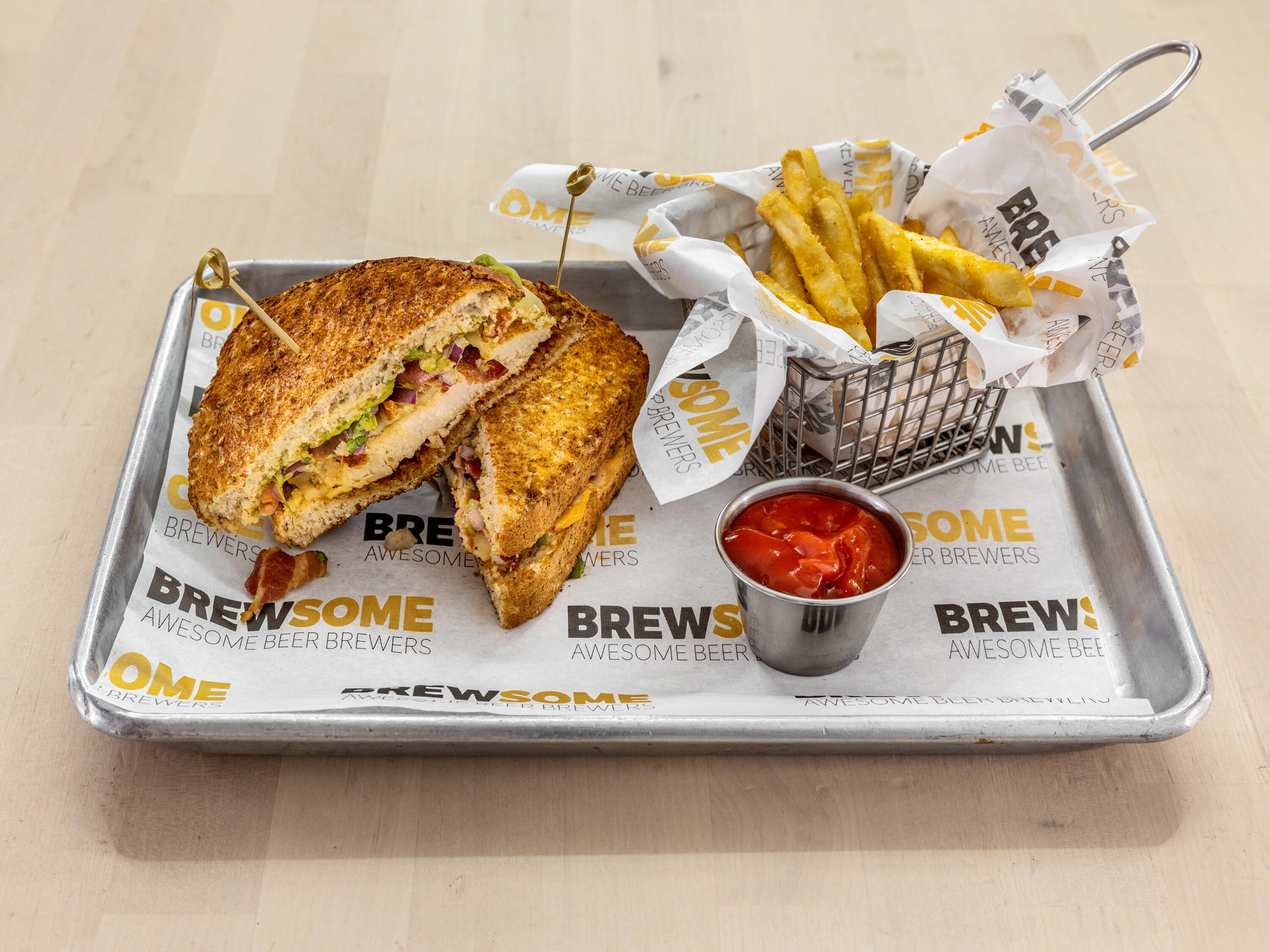 Order Chicken Club Sandwich food online from Brewsome: Awesome Beer Brewers store, Mcallen on bringmethat.com