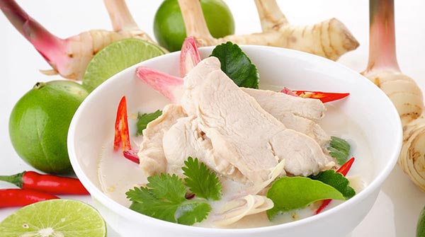 Order 28. Tom Kha Kai Soup food online from Thailand Restaurant store, Modesto on bringmethat.com