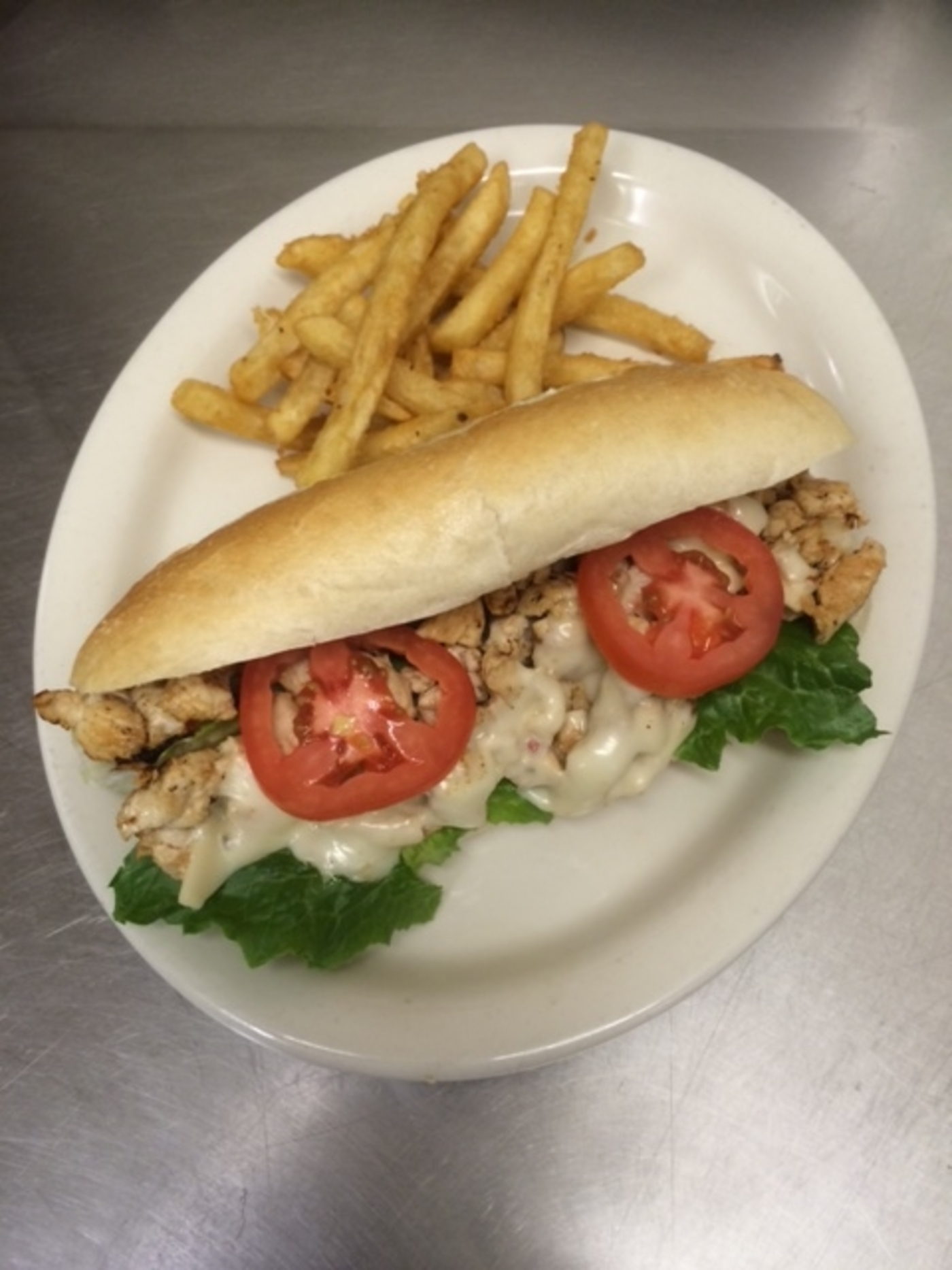 Order Small Grilled Chicken Sub food online from Adam's Pizza & Grill store, Jamestown on bringmethat.com