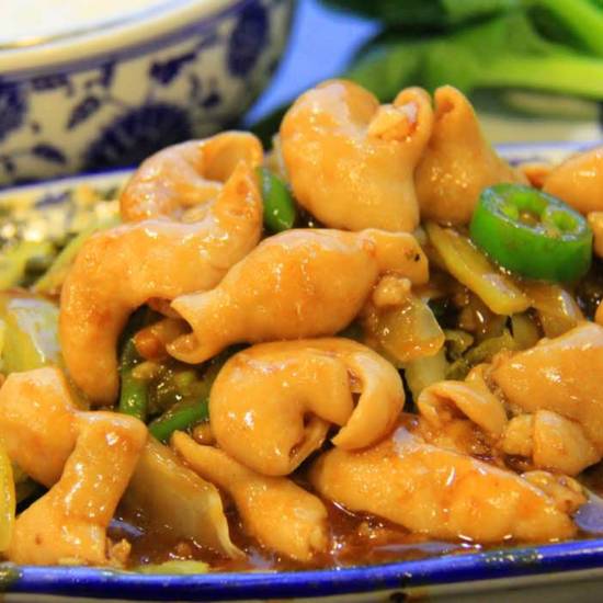 Order Pork Intestine with Pickled Vegetable酸菜肥肠 food online from Chuanyu Fusion store, Oklahoma City on bringmethat.com