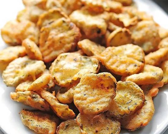Order Fried Pickle Slices (Full Order) food online from Ffk Quick Eats store, Snellville on bringmethat.com