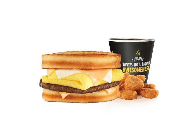 Order Grilled Cheese Breakfast Sandwich Combo food online from Carl Jr. store, West Valley on bringmethat.com