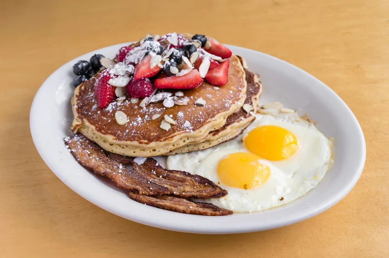 Order Jumpstart Breakfast (Pancakes)* food online from Tomate Cafe store, Berkeley on bringmethat.com