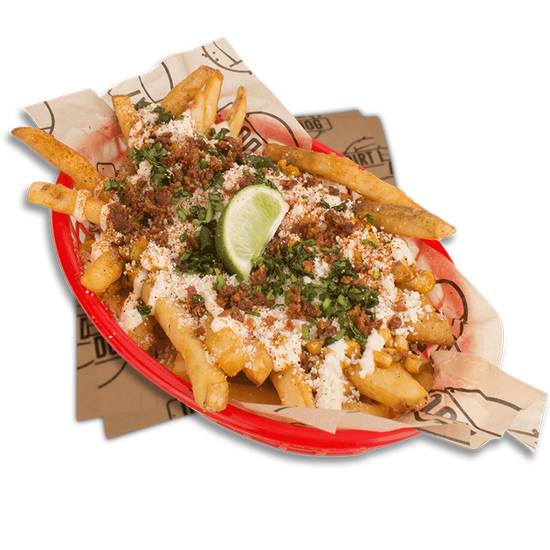 Order Elote Fries food online from Dirt Dog store, Downey on bringmethat.com