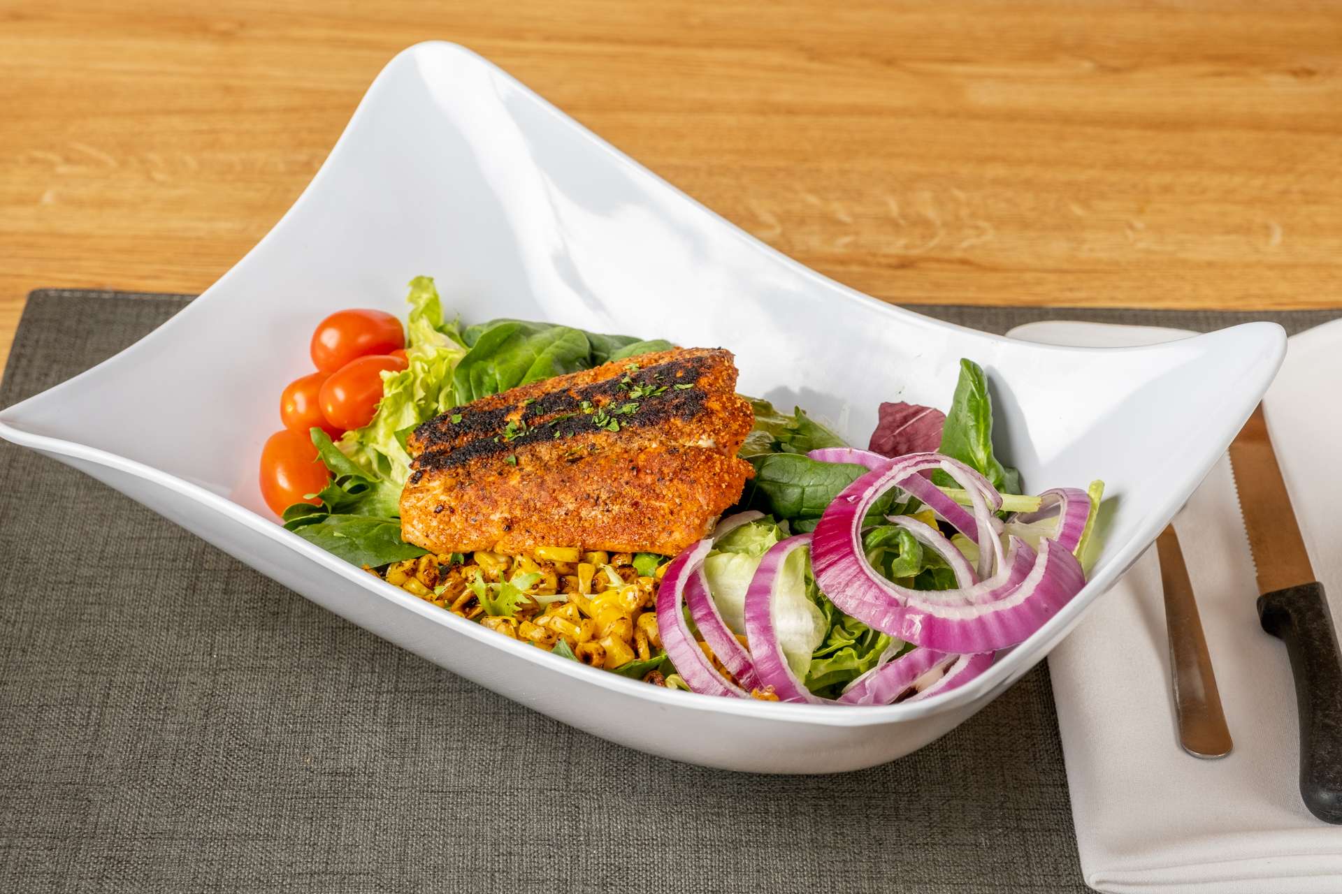Order Blackened Salmon Salad food online from Sal's Place store, Highland on bringmethat.com