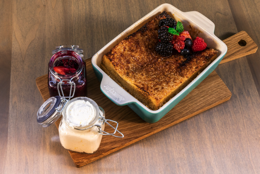 Order Baked Creme Brûlée French Toast food online from The Coffee Class store, Las Vegas on bringmethat.com