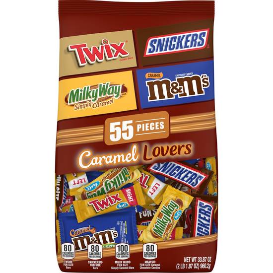 Order M&M'S, SNICKERS, TWIX & MILKY WAY Fun Size Assorted Caramel Chocolate Candy, 33.87 OZ food online from CVS store, ATHENS on bringmethat.com
