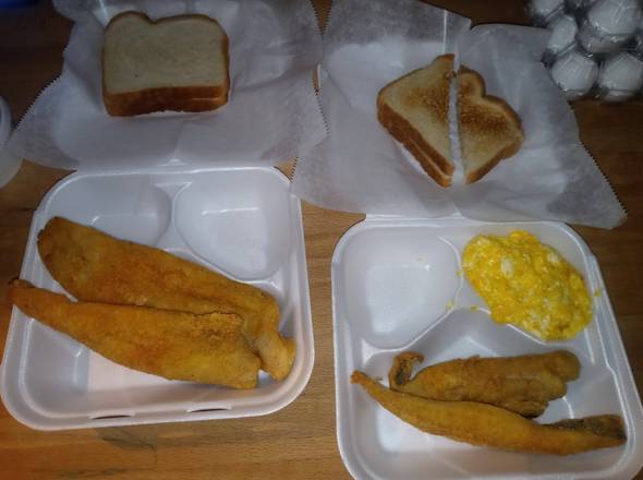 Order 2pcs Fried Whiting Fish Breakfast food online from JB Catering LLC store, Atlanta on bringmethat.com