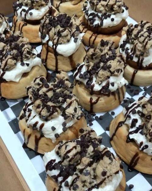 Order 1/2 Dozen (6) Cookie Monster Roll food online from Cinnaholic store, Naperville on bringmethat.com