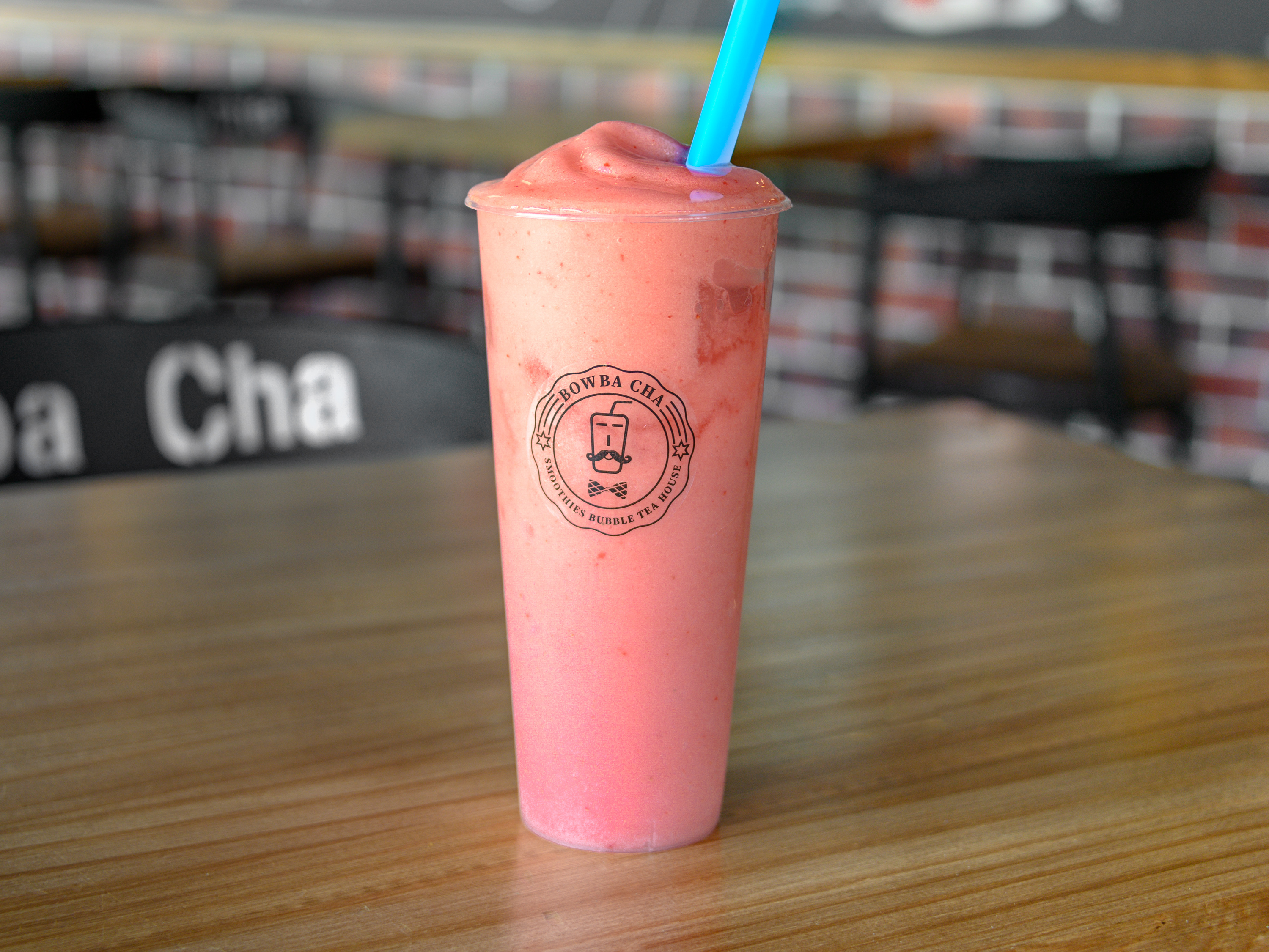 Order Strawberry Banana Smoothie food online from Boba Cha Smoothies Bubble Tea House store, Newark on bringmethat.com