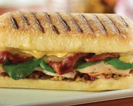 Order Turkey Bacon Cheddar Panini Sub  (Reg) food online from Frais Cafe store, Norristown on bringmethat.com