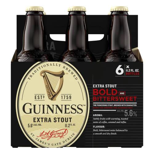 Order Guinness · Irish Extra Stout Beer (6 x 11.2 fl oz) bottles  food online from D & B Liquor store, Olmos Park on bringmethat.com
