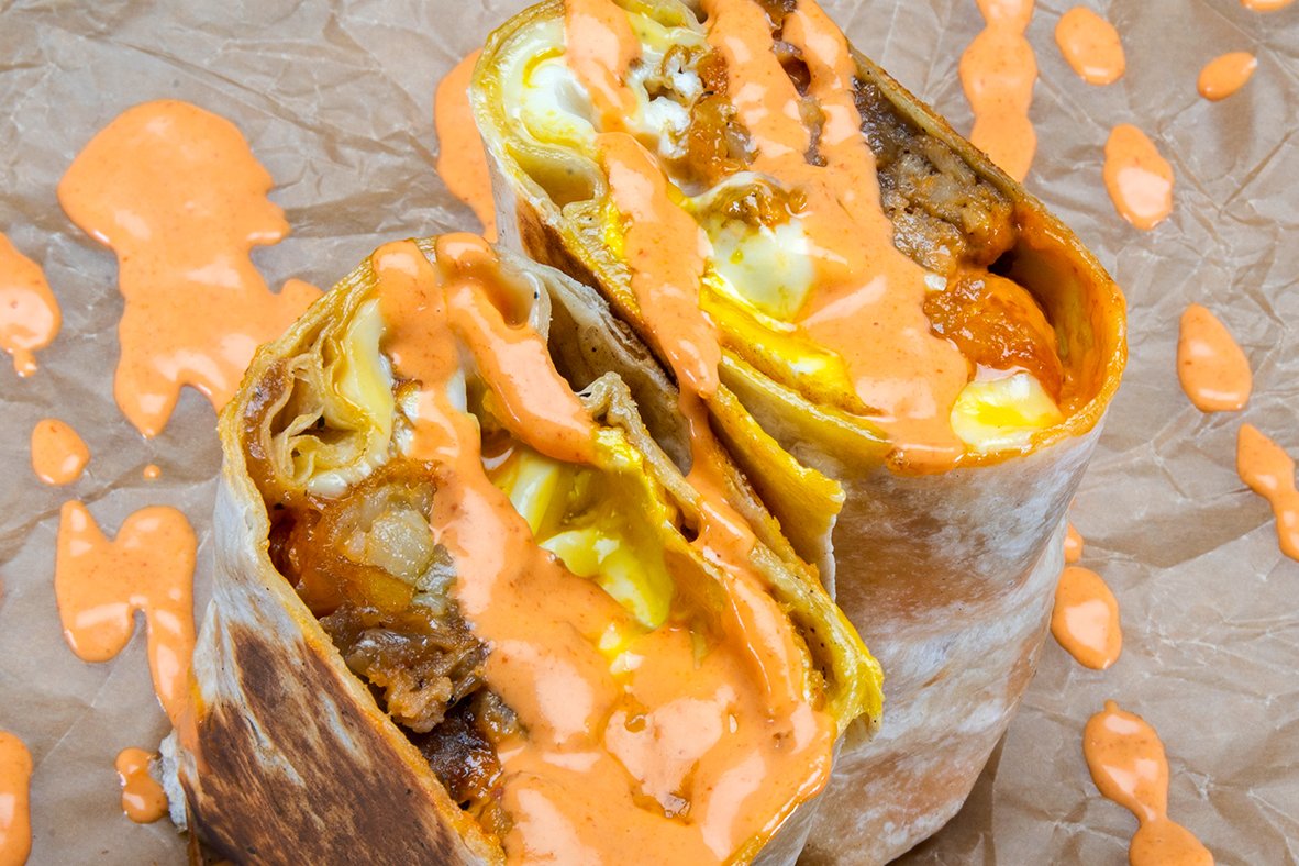 Order WURST BURRITO food online from Bad Mutha Clucka store, Pasadena on bringmethat.com