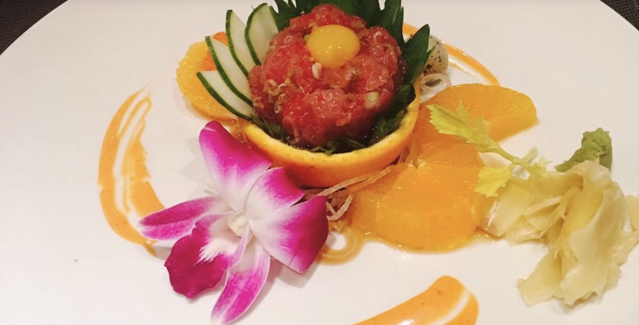 Order Tuna Tartar with Quail Egg food online from Akimoto sushi store, New York on bringmethat.com