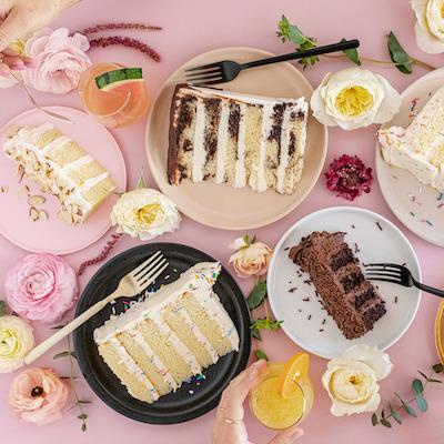 Order Vanilla Sprinkle Cake Slice food online from Too Sweet Cakes store, Bend on bringmethat.com