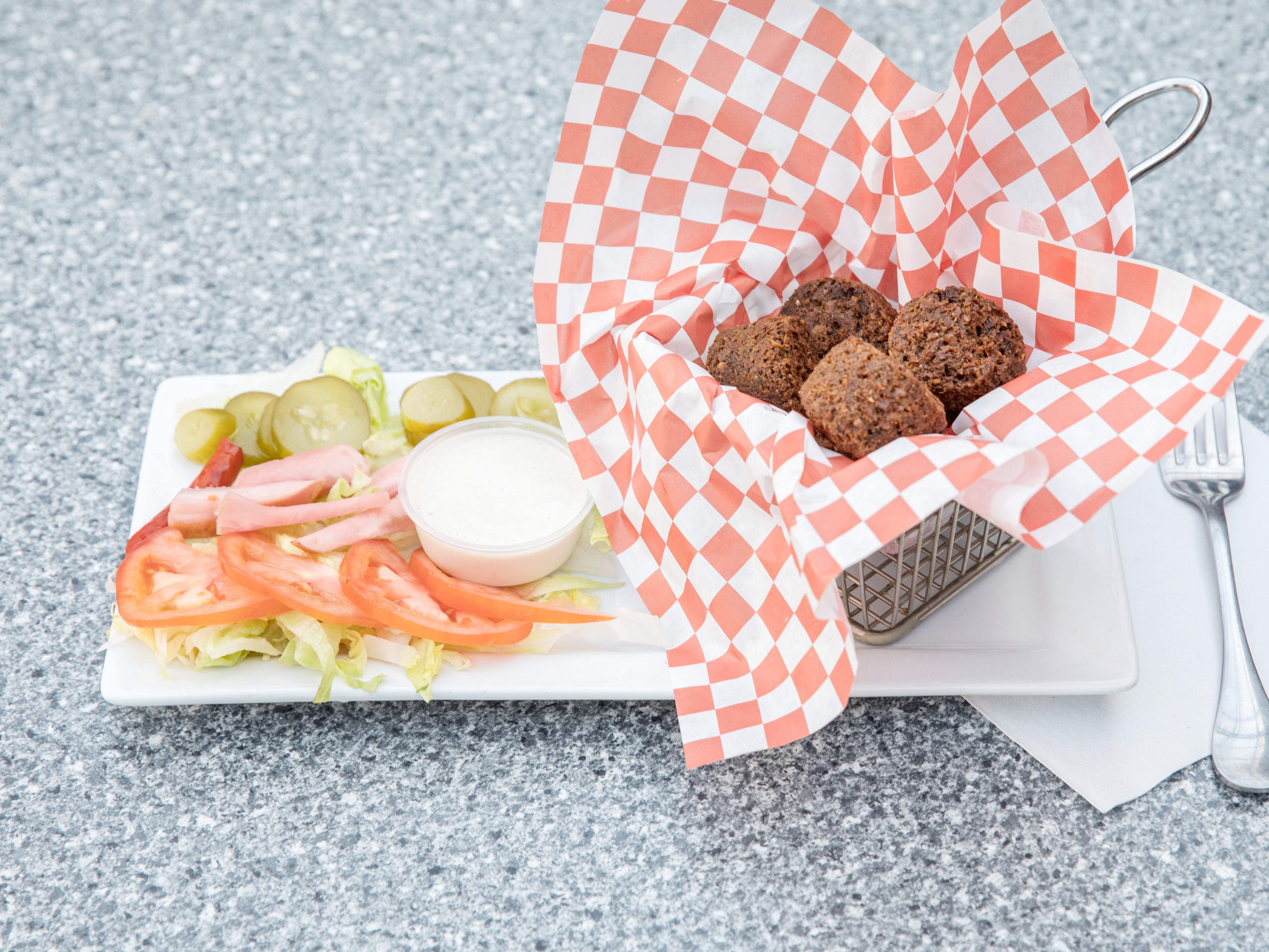 Order Falafel Salad food online from Midnight lounge and Mediterranean Cuisine store, Columbus on bringmethat.com