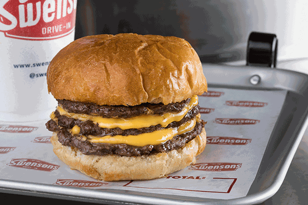 Order Triple Cheeseburg food online from Swensons Drive-In store, New Albany on bringmethat.com
