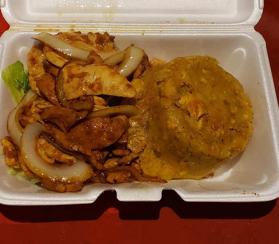 Order Mofongo Relleno with Garlic chiken food online from China P.R store, New Bedford on bringmethat.com