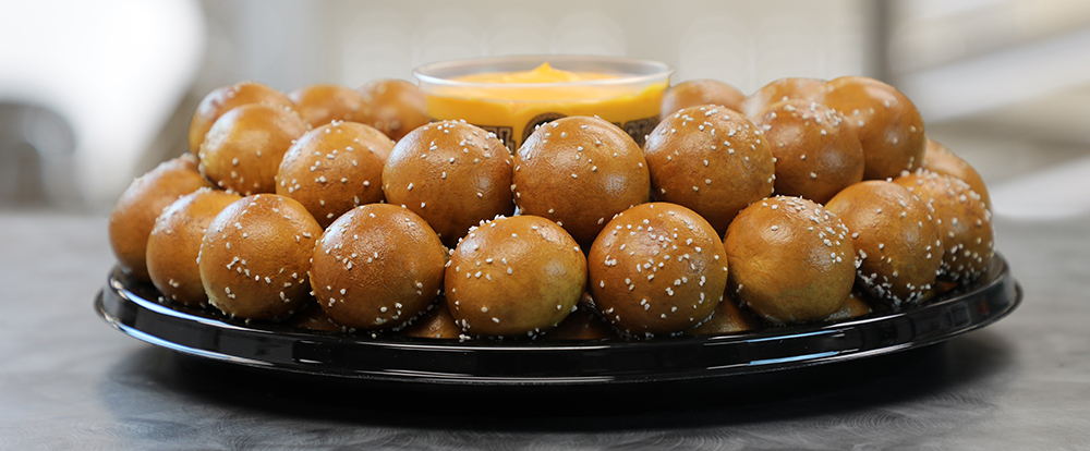 Order All Mini Cheesesteaks Party Tray food online from Philly Pretzel Factory store, York on bringmethat.com