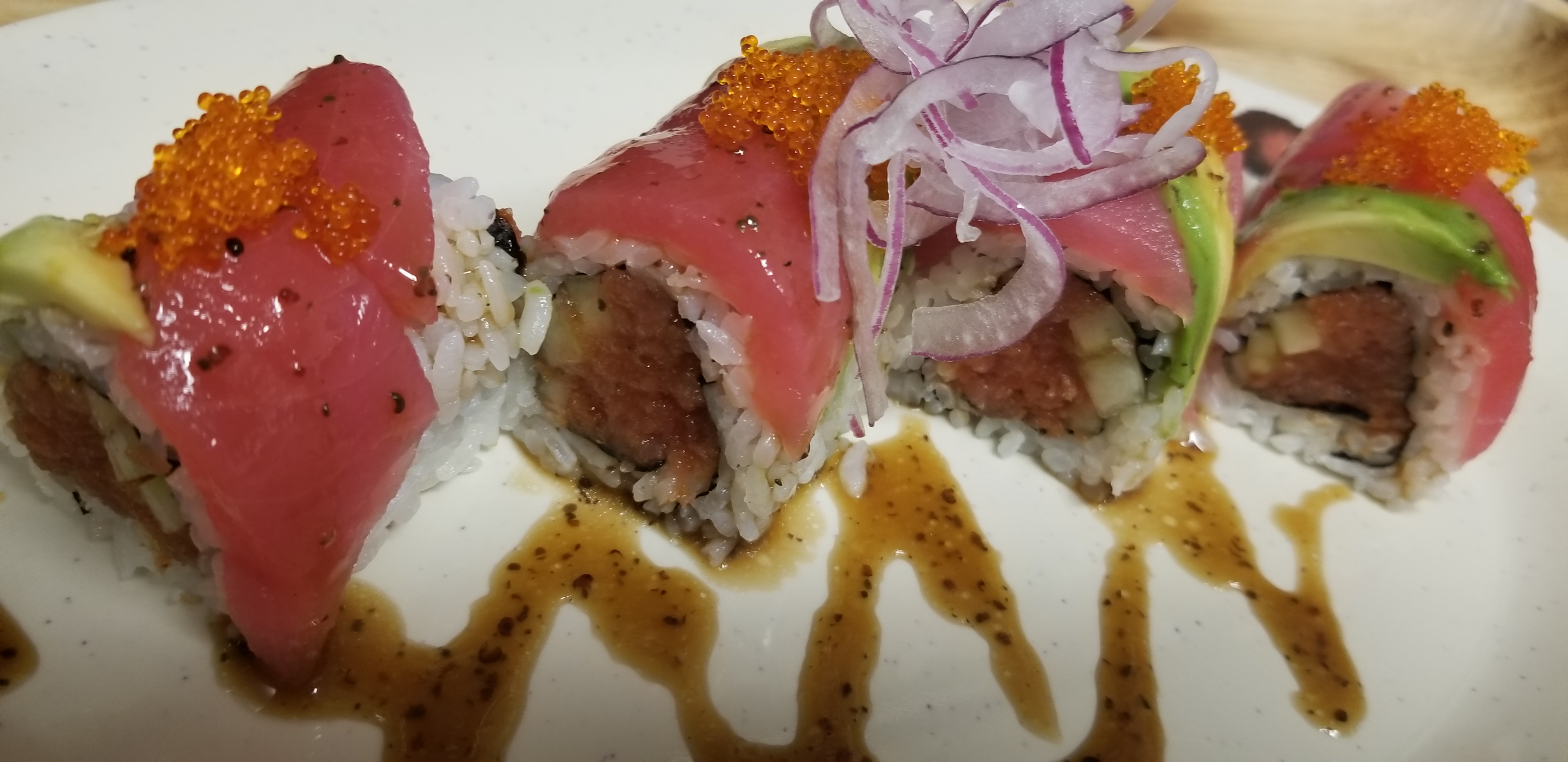 Order Red Dragon Roll food online from Cu Sushi store, Salinas on bringmethat.com