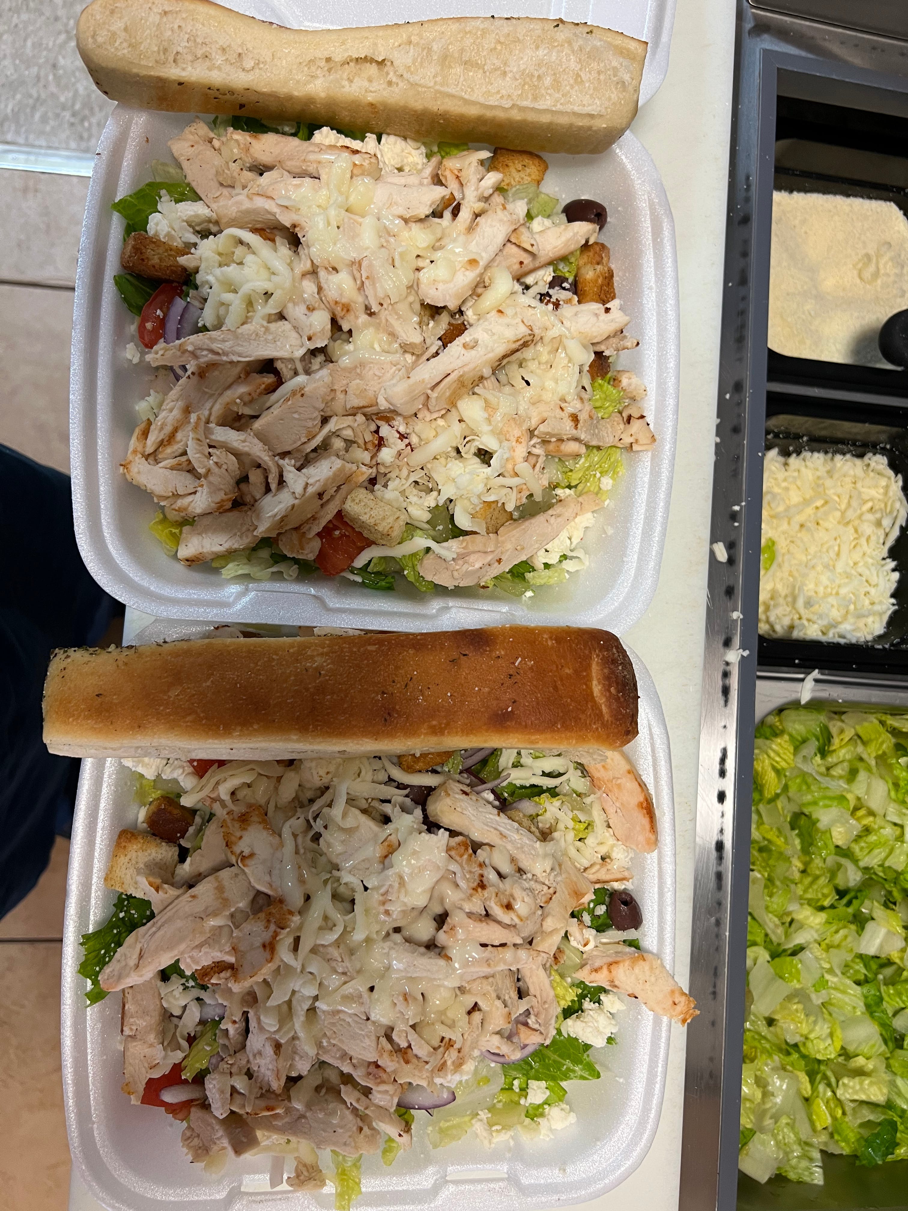 Order Grilled Chicken Caesar Salad - Salad food online from Moez Pizza store, Harrisburg on bringmethat.com
