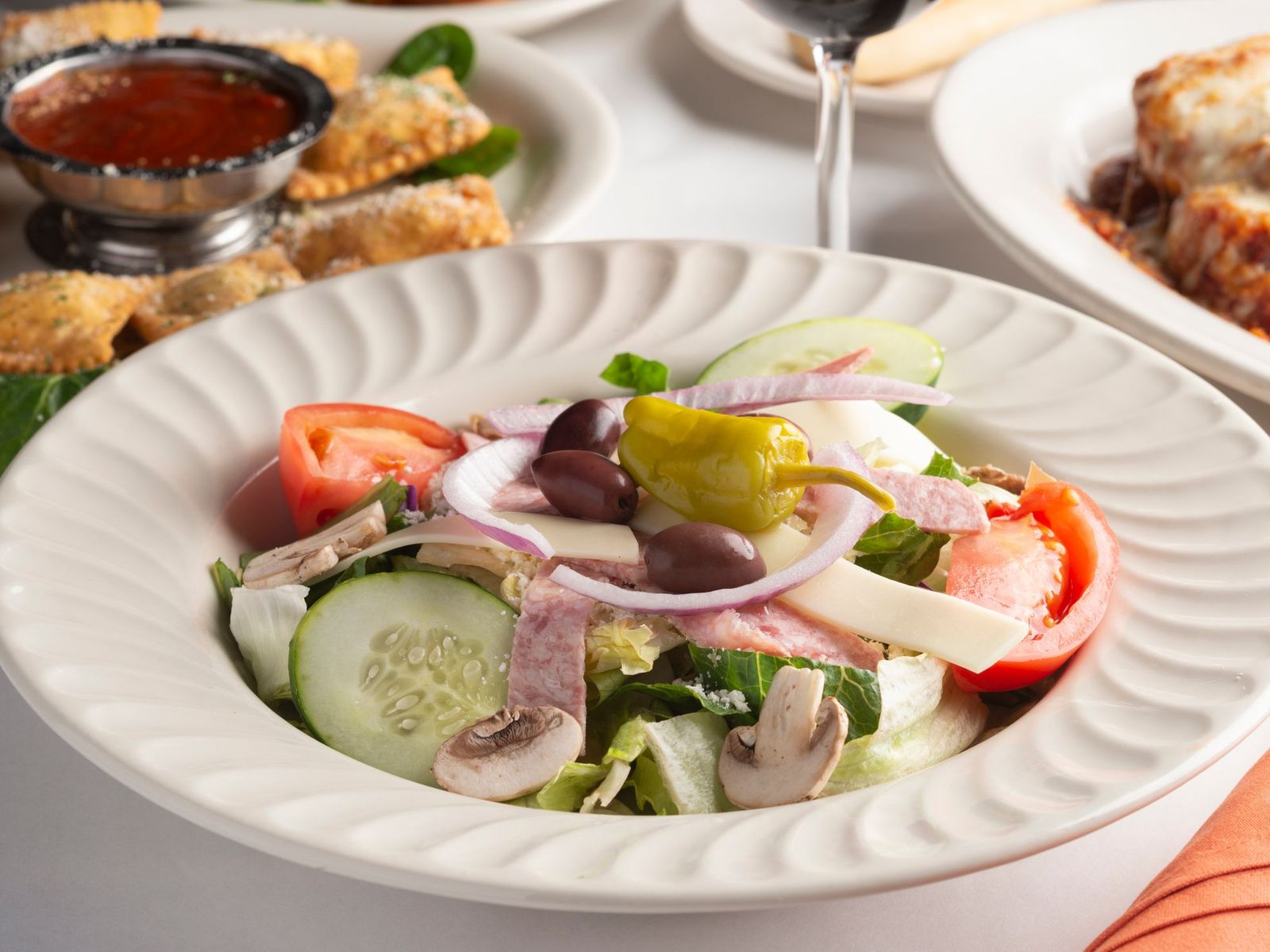 Order Antipasto Salad - D - OO food online from Alfoccino Italian Restaurant store, Auburn Hills on bringmethat.com