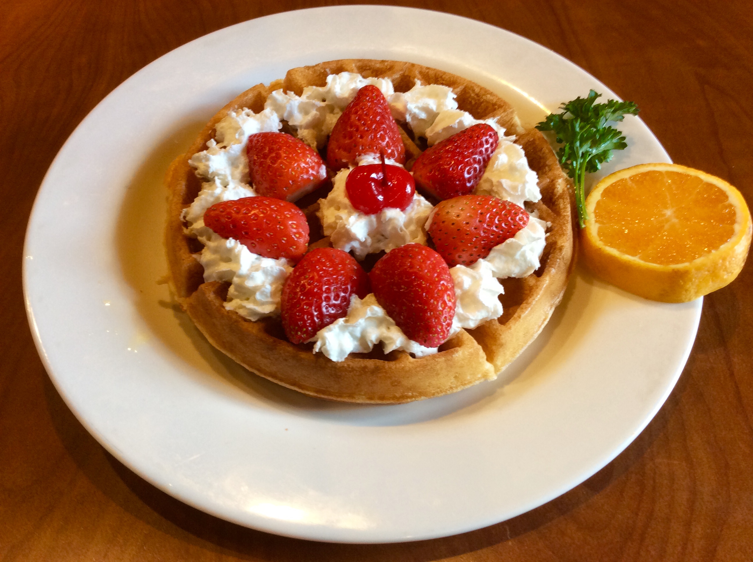 Order Belgian Waffle with Fruit food online from Astro Diner store, Los Angeles on bringmethat.com