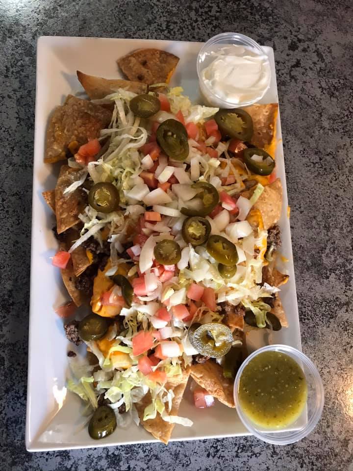 Order Nacho platter food online from The Station Pizzeria store, Glenwood on bringmethat.com